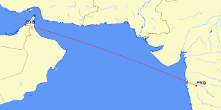 Pune-Dubai flight