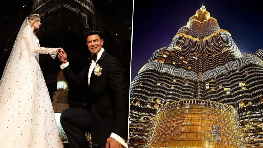 Actor Sahil Khan ties the knot with his girlfriend Milena Alexandra at Burj Khalifa in Dubai