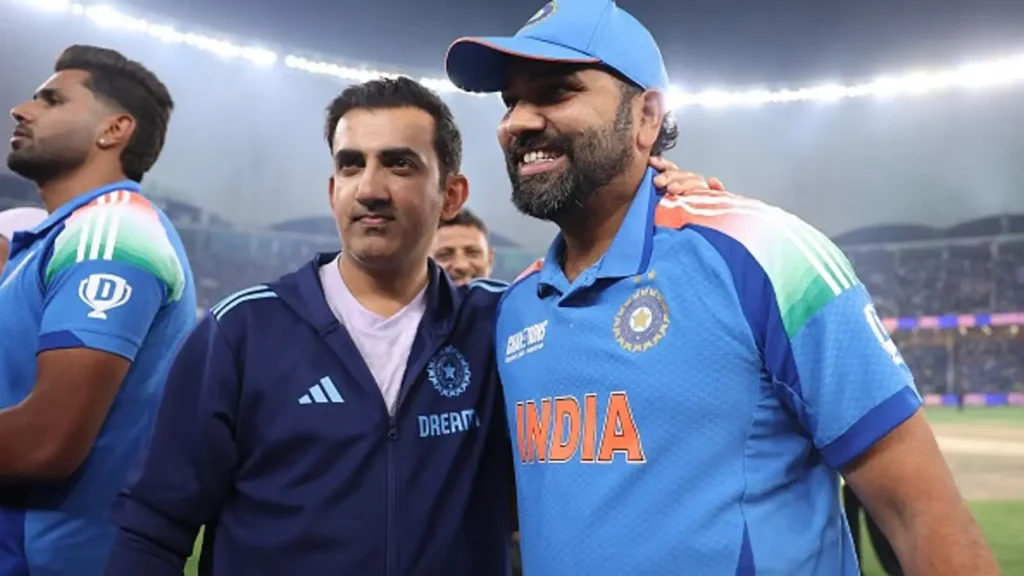 Indian Captain Rohit Sharma with Head Coach Gautam Gambhir