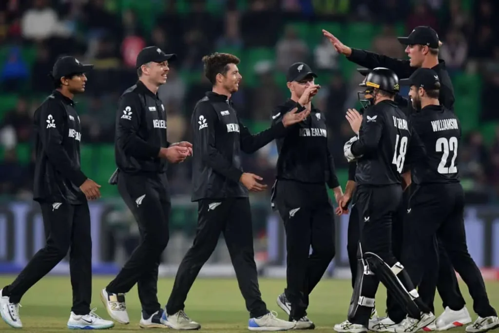 New Zealand Celebrating After Defeating South Africa in the 2nd Semi Final of ICC Champions-Trophy 2025