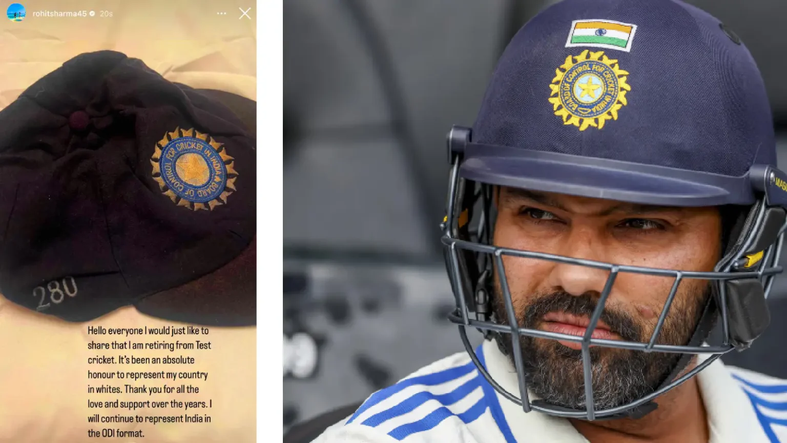 Rohit Sharma Announces Retirement from Test Cricket, Will Continue to Play in ODIs