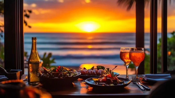 Seafood & Steaks at Sunset