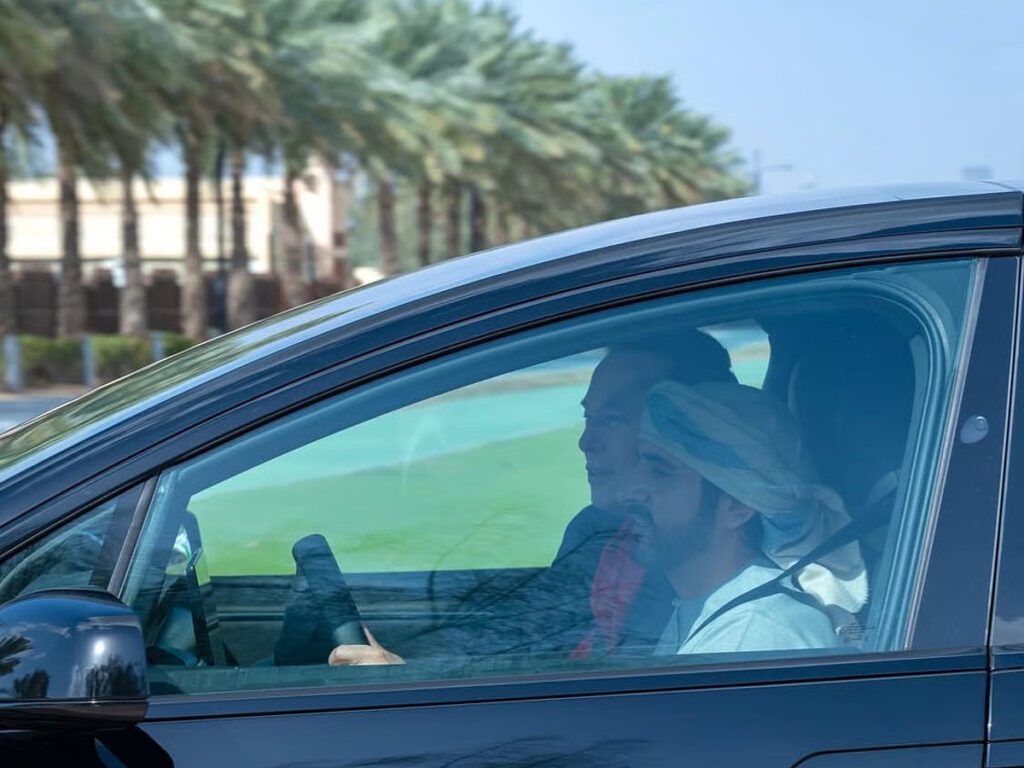 Sheikh Hamdan Drives Elon Musk in Dubai
