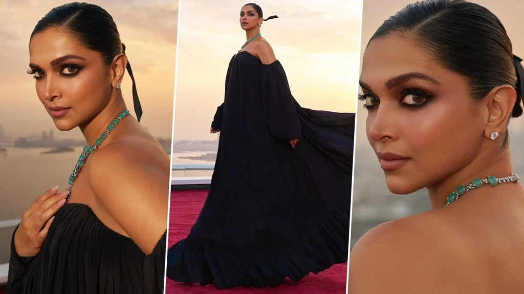 Deepika Padukone Turns Head at Dubai Cartier Gala in Black Gown