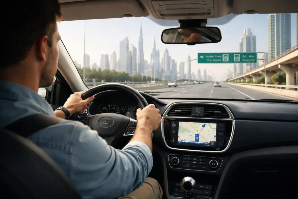 Driving through Dubai's Skyline