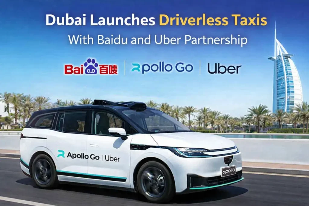 Dubai Launches Driverless Taxi Services with Baidu Apollo Go and Uber