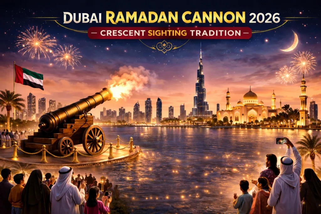 Dubai Ramadan Cannon 2026: 7 Locations Announced for Crescent Sighting Tradition Dubai Ramadan Cannon 2026: 7 Locations Announced for Crescent Sighting Tradition
