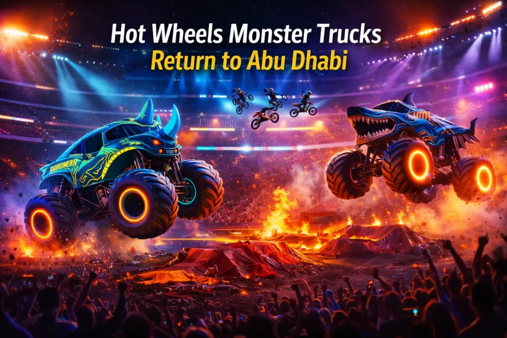Hot Wheels Monster Trucks Return To Abu Dhabi With Glow-N-Fire Show This September 2026 Hot Wheels Monster Trucks Return To Abu Dhabi With Glow-N-Fire Show This September 2026