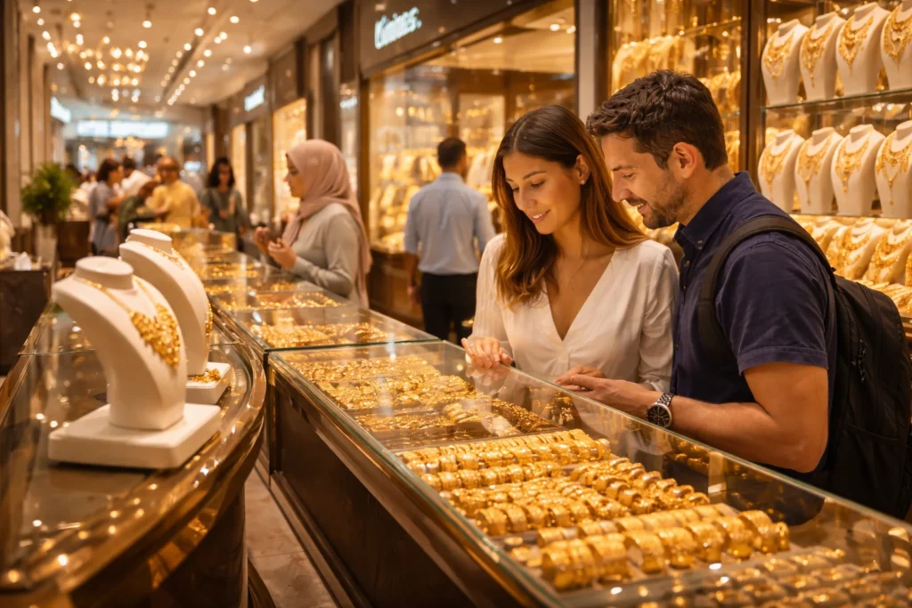 Browsing Gold Treasures in Dubai