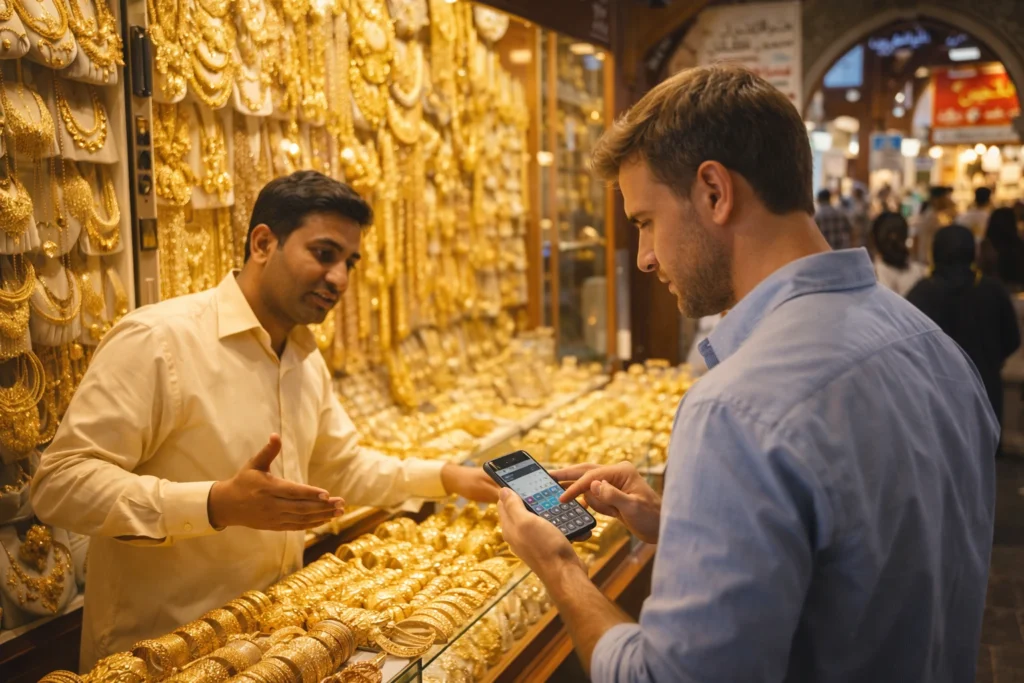 Browsing Gold at the Dubai Souk