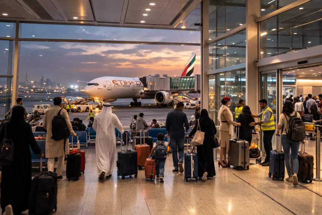 Busy Scene at Abu Dhabi Airport