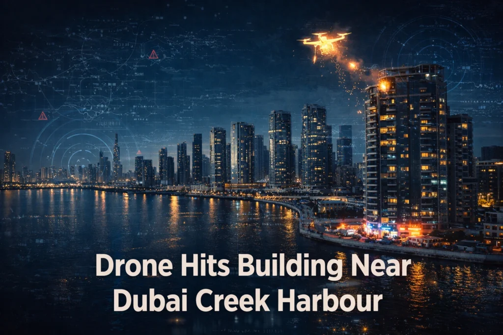 Iranian Drone Hits Building Near Dubai Creek Harbour Amid Escalating Middle East Conflict