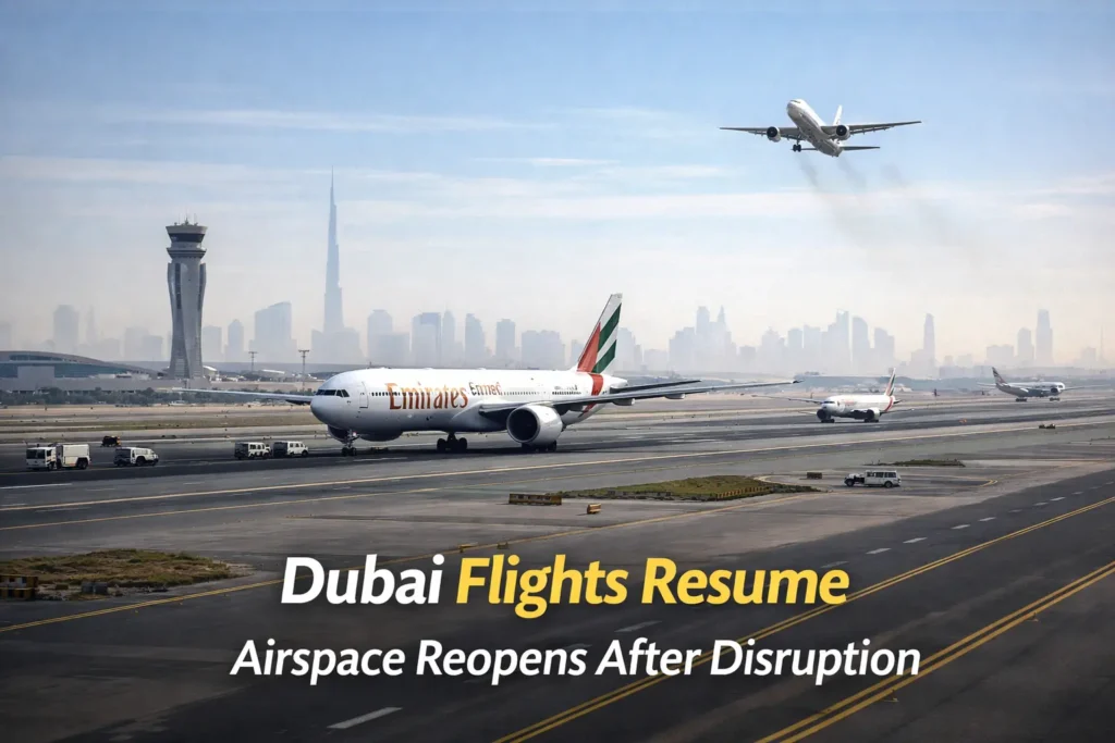 Dubai Airports Resume Flights After Airspace Closure Amid Middle East Tensions