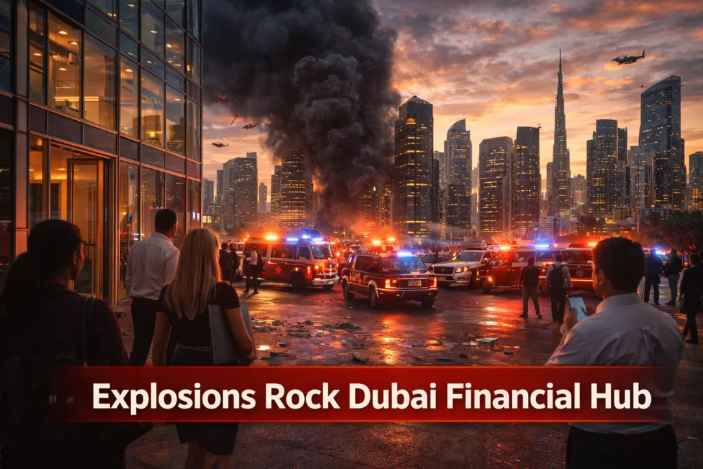 Explosions Rock Dubai Financial District, Black Smoke Seen Over Skyscrapers