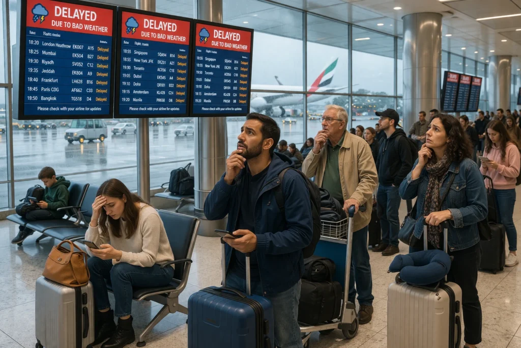 Flight Delays Due To Dubai Strom