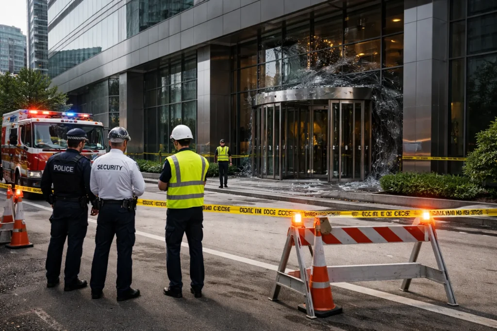 Debris Hits Oracle Building in Dubai Internet City