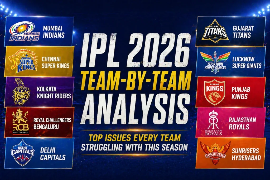 IPL 2026 Team-by-Team Analysis - Top Issues Every Team Struggling With This Season