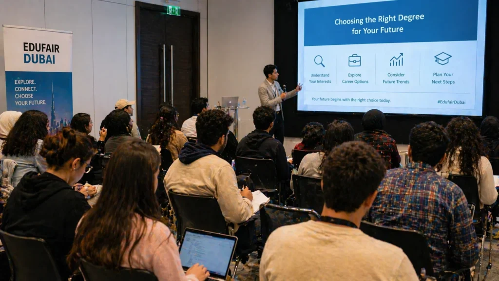 Students Attending a Seminar or Workshop at Edufair Dubai