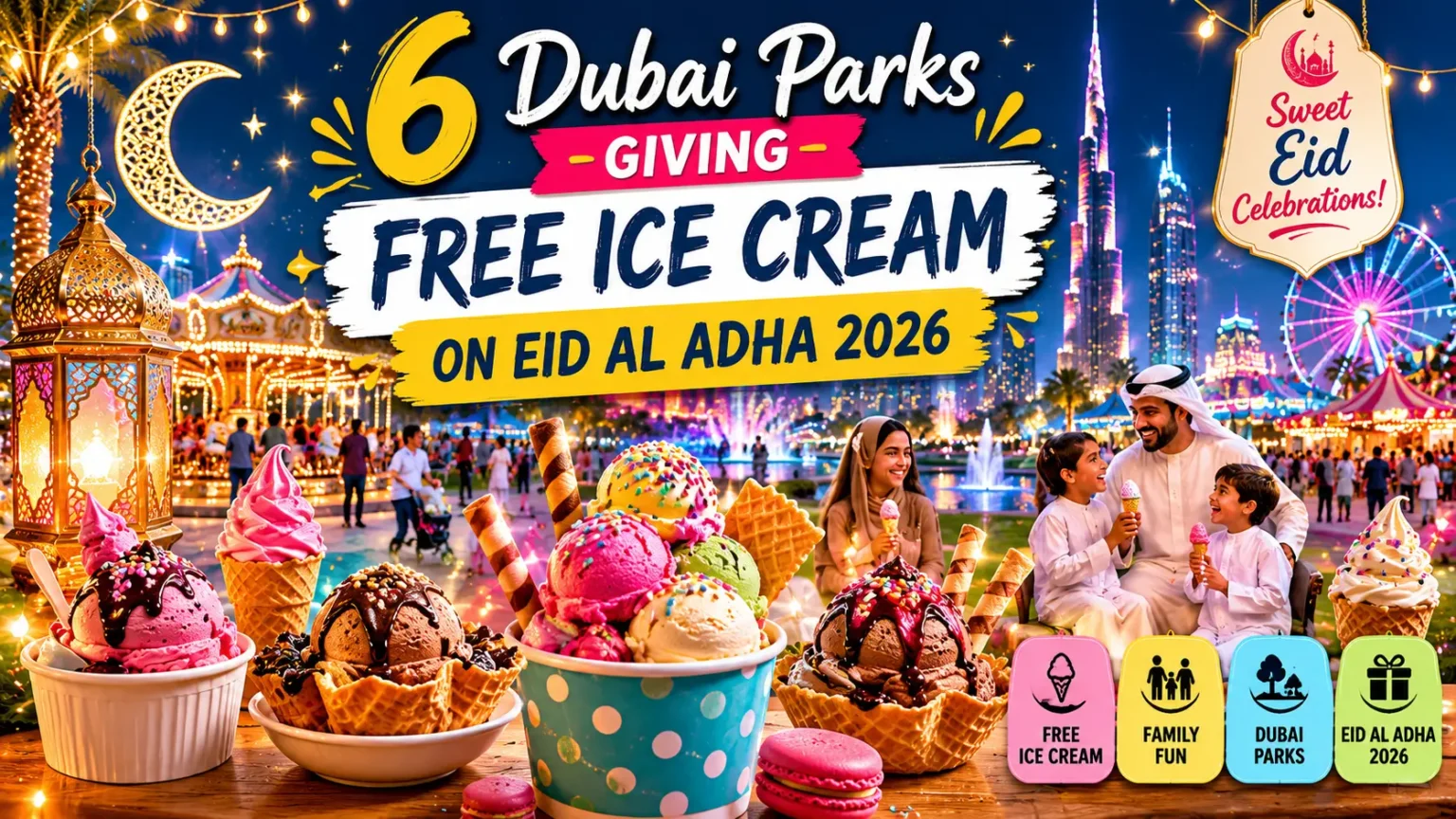 6 Dubai Parks Giving Free Ice Cream on Eid Al Adha 2026