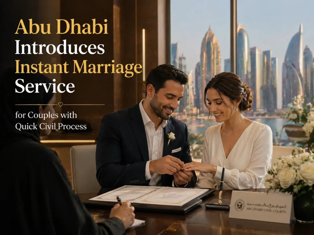 Abu Dhabi Introduces Instant Marriage Service for Couples with Quick Civil Process