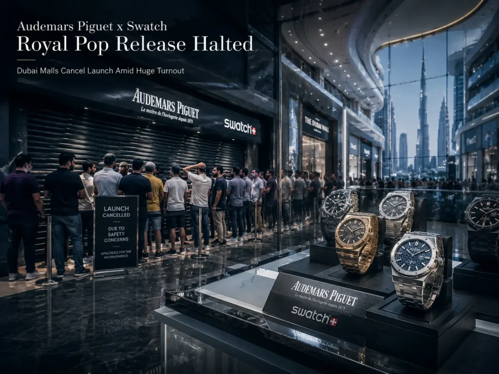 Audemars Piguet x Swatch Royal Pop Release Halted - Dubai Malls Cancel Launch Amid Huge Crowd