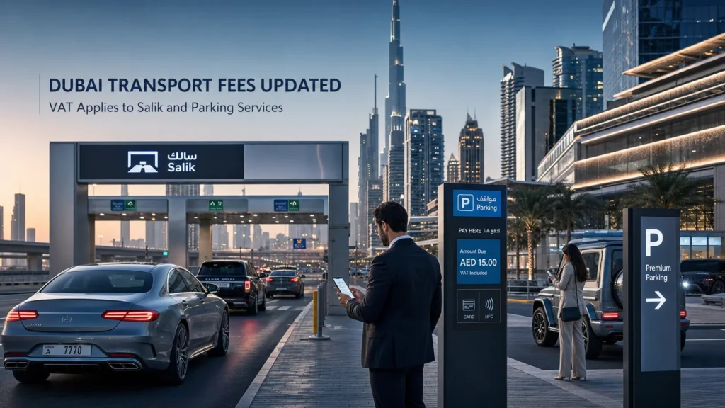 Dubai Announces 5% VAT on Salik and Parkin Services