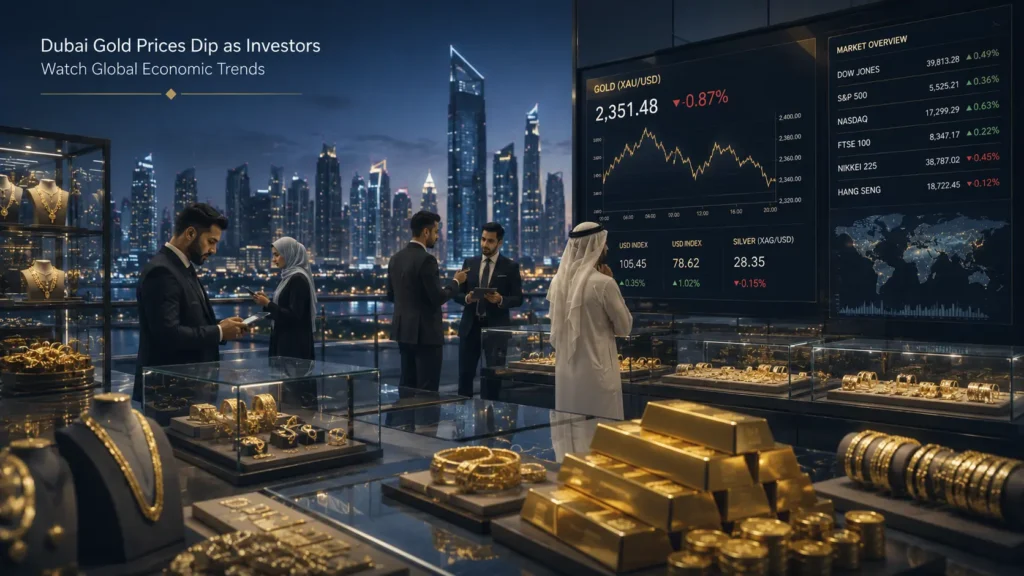 Dubai Gold Prices Dip as Investors Watch Global Economic Trends