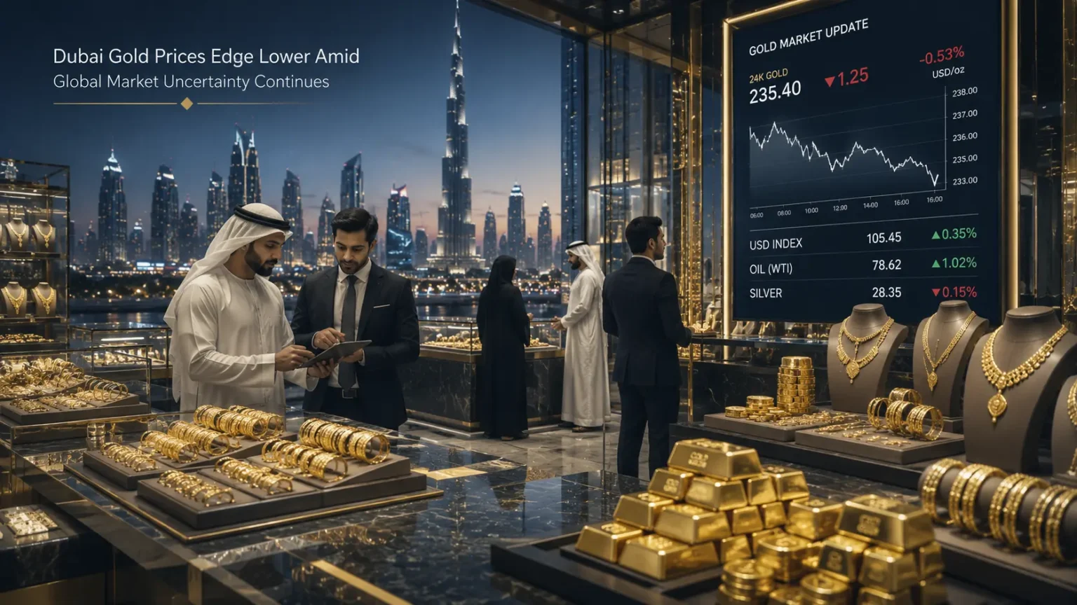 Dubai Gold Prices Edge Lower Amid Global Market Uncertainty Dubai Gold Prices Edge Lower Amid Global Market Uncertainty Continues