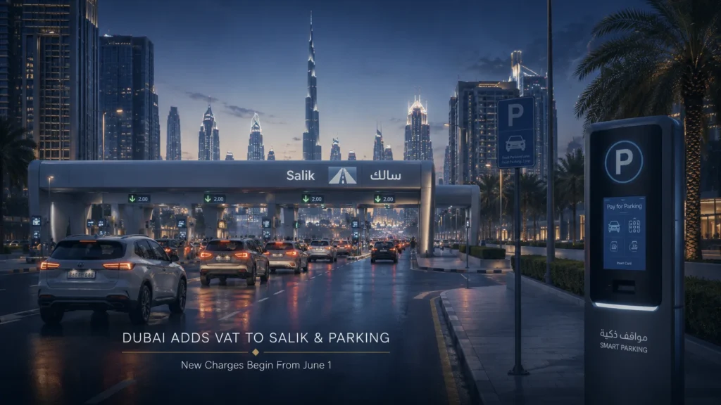 Dubai Introduces 5% VAT on Salik and Parkin Services Starting June 1
