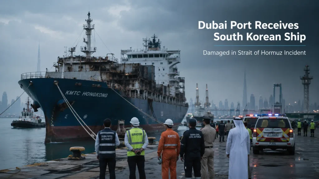 Dubai Port Receives South Korean Ship Damaged in Strait of Hormuz Incident