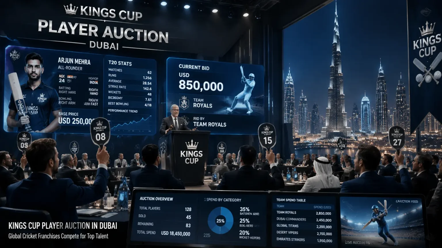 Dubai to Host High-Stakes Kings Cup Player Auction in Major Boost for Regional Cricket
