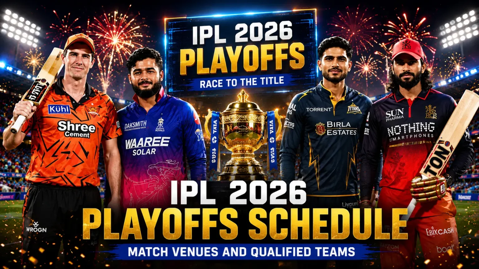IPL 2026 Playoffs Schedule - Match Venues and Qualified Teams