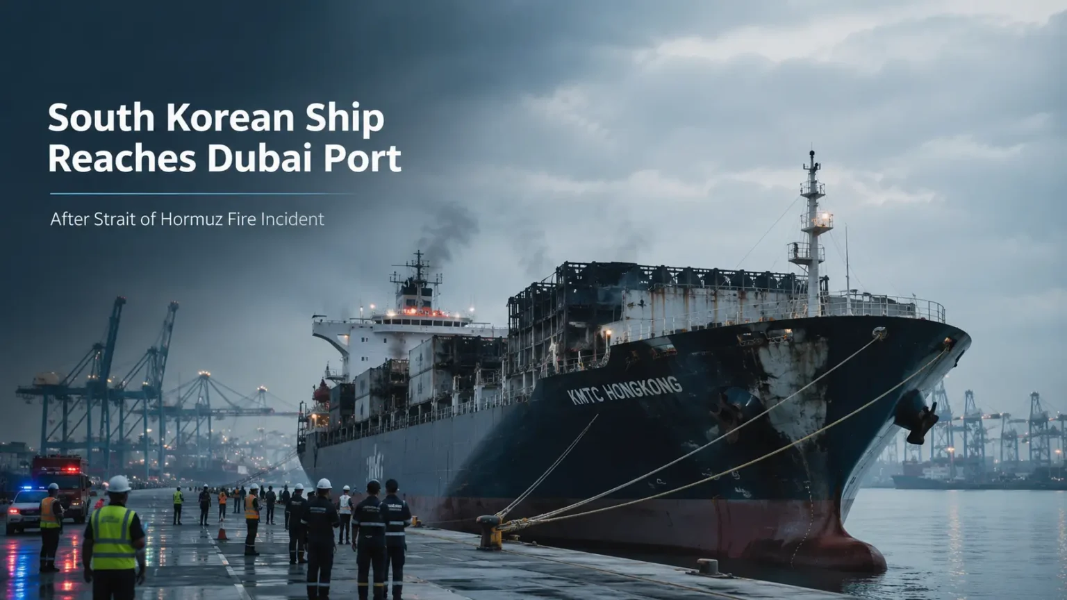 South Korean Ship Damaged in Strait of Hormuz Fire Reaches Dubai Port for Investigation