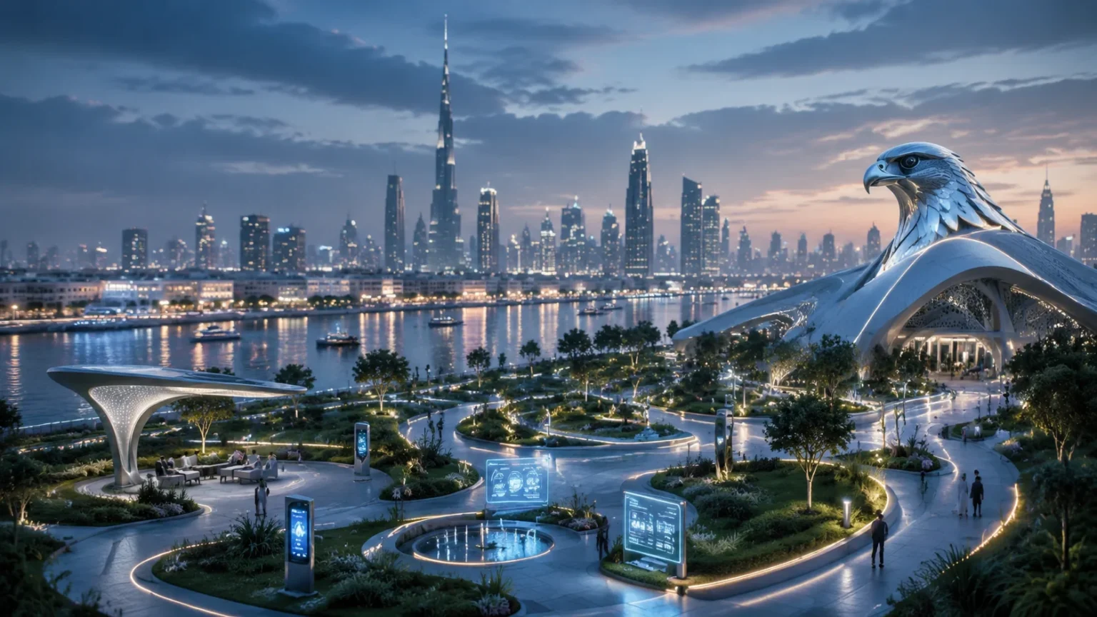 Dubai Announces 3 New Projects - AI-Designed Park, 8 km Creek Lighting Plan and Falcon Market