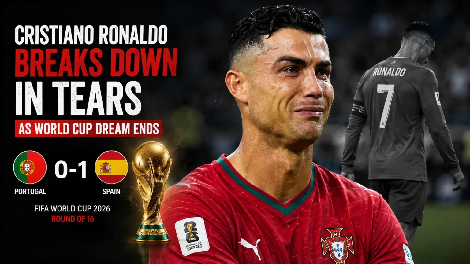 Cristiano Ronaldo Breaks Down in Tears as FIFA World Cup Dream Ends After Portugals Heartbreaking Loss to Spain