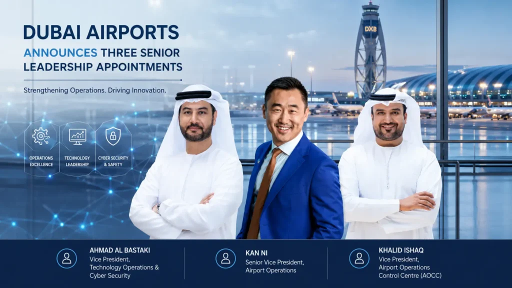 Dubai Airports Announces Three Senior Leadership Appointments to Strengthen Operations and Technology