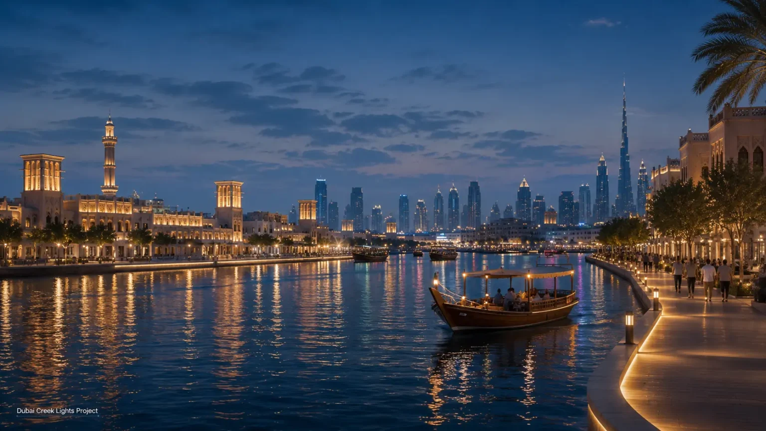 Dubai Creek Light Project - AED 80 Million Plan to Illuminate an 8 km Waterfront by 2027