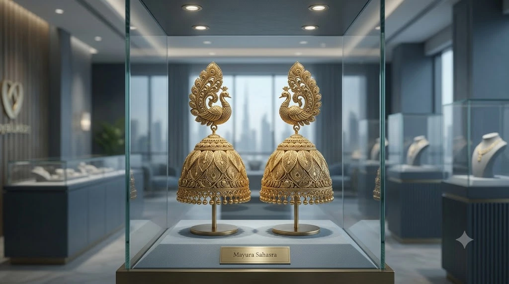 Want to See the World’s Heaviest Gold Earrings? They’re on Free Display in Dubai and Just Won 2 Guinness World Records Giant Gold Jhumkas in Dubai Weigh Over 16 kg and Set 2 Guinness World Records